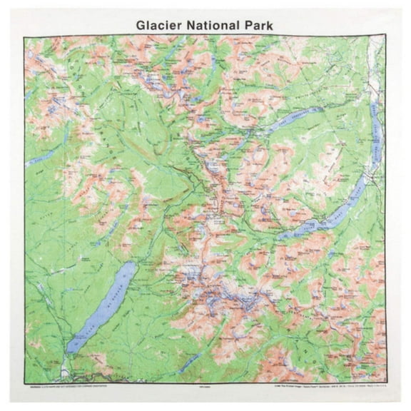 Printed Image Glacier NP Topo Bandanna (2nd)
