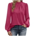 thumbnail image 5 of Womens Dressy Business Casual Blouse Elegant Long Sleeve Pleated Tops Work Shirt Fall Outfits, 5 of 6