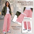 thumbnail image 4 of SWQZVT Womens Straight Leg Sweatpants Drawstring Sweat Pants with Pockets Elastic Waisted Lounge Casual Trousers, 4 of 7