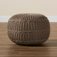 thumbnail image 4 of Baxton Studio Palmas Modern and Contemporary Bohemian Taupe Handwoven Pet Yarn Pouf Ottoman, 4 of 5