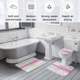 thumbnail image 6 of Abstract Sunset Bathroom Rugs Set Pink Green White Gradient Modern Oil Painting Non Slip Absorbent Soft Bath Mats 3 Piece Set with Bathroom Rug, U-Shaped Floor Mat, Toilet Seat Cover Large Size, 6 of 9