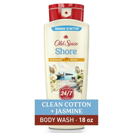 Old Spice Men's Body Wash for Men, Shore Scent, 24/7 Shower Fresh, 18 oz