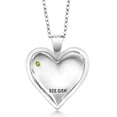 thumbnail image 2 of Gem Stone King Keren Hanan 0.12 Ct Round Green Peridot 18K Rose Gold Plated Silver 2 Heart Love Treasure Pendant Necklace for Women With Chain, 2 of 5