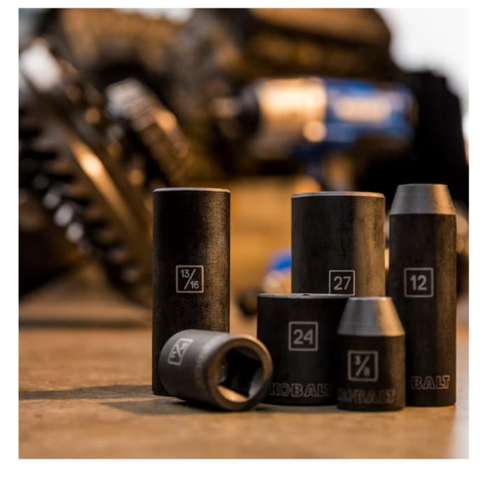 6feet #1 #2 7'6feet #2 ３本セット Kobalt 16 -Piece Metric 1/2-in Drive Set 6-point Impact Socket Set