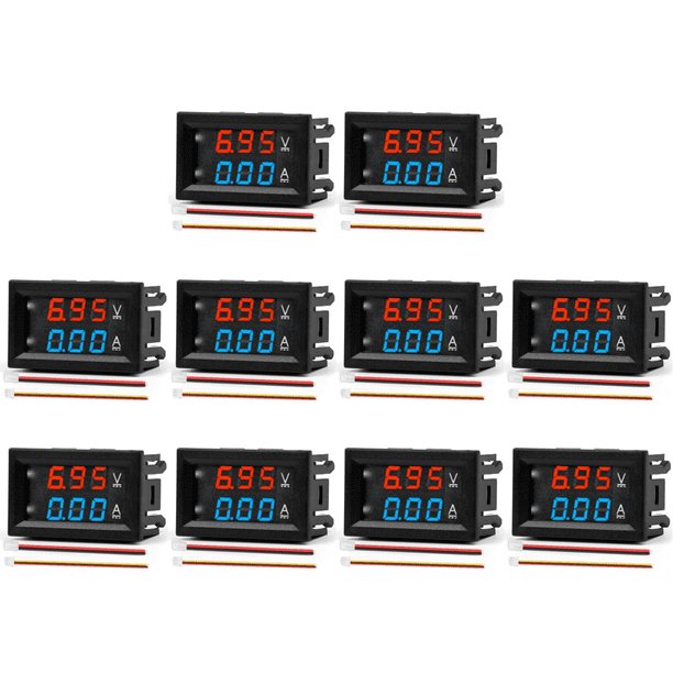 【TJ0810-10A】DC0-100V 10A 50A 100A LED DC pantalla dual voltaje y amperímetro pantalla digital (10A)