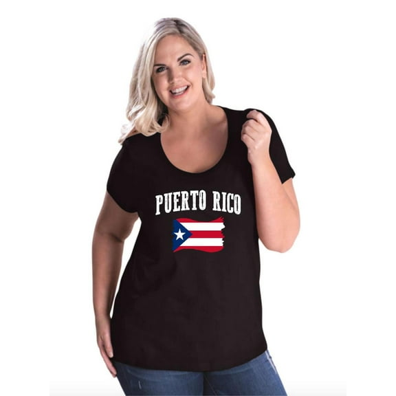NIB - Women's Plus Size Curvy T-Shirt - Puerto Rico Flag