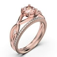 thumbnail image 3 of Gorgeous Rings Boho & hippie 1.60 Carat Round Cut Morganite And Diamond Moissanite Engagement Ring, Unique Wedding Ring, Bridal Rings Set in 925 Sterling Silver With 18k Rose Gold Plating, 3 of 3