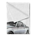 thumbnail image 2 of Teen Room Soft Flannel Fleece Throw Blanket, Modern Cool Car Automobile Speed Fast Vehicle Illustration Print, Cozy Plush for Indoor and Outdoor Use, 70" x 90", Grey Grey Blue, by Ambesonne, 2 of 5