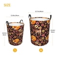 thumbnail image 3 of Balery Woodland Creatures Floral Cesta de ropa redonda con asas, impermeable, independiente, para ropa, juguetes, dormitorio y familia-Small, 3 of 6