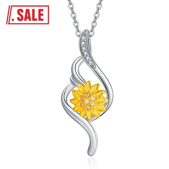 TANGPOET Sunflower Necklace for Women 925 Sterling Silver My Sunshine Necklace Jewelry Gifts for Mothers Day Anniversary Gifts for Mom Grandmother