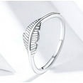 thumbnail image 5 of Sterling Silver Feather Ring: 925 Silver with Zircon, Oxidized Finish, Lightweight 1.6G Design, Fashion Jewelry for Women, 5 of 6