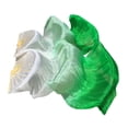 thumbnail image 4 of Abanico de seda para danza del vientre, hecho a mano, 1 par izquierdo y derecho para accesorios de disfraces de carnaval. blanco a verde, 4 of 7