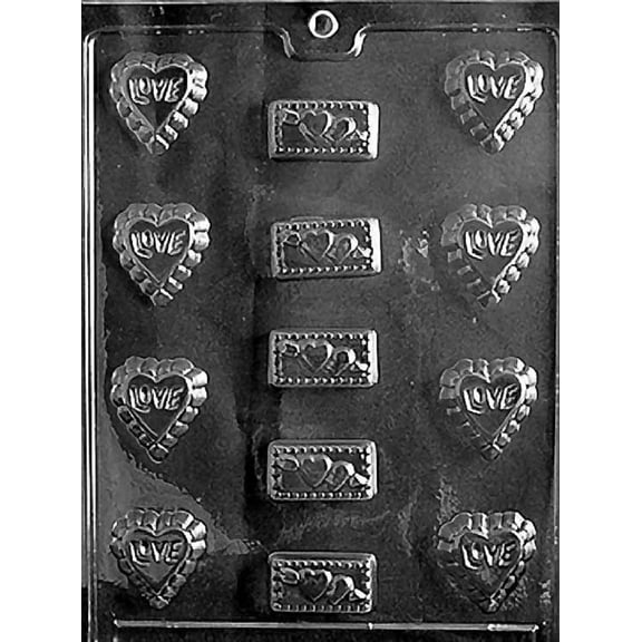 Grandmama's Goodies Valentine's Day V044 Love Assortment Chocolate Candy Soap Mold with Exclusive Molding Instructions