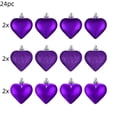 thumbnail image 2 of Set romántico de adornos en forma de corazón - 24 decoraciones colgantes con purpurina, brillo y mate para Navidad, Bodas y Aniversarios, 2 of 6