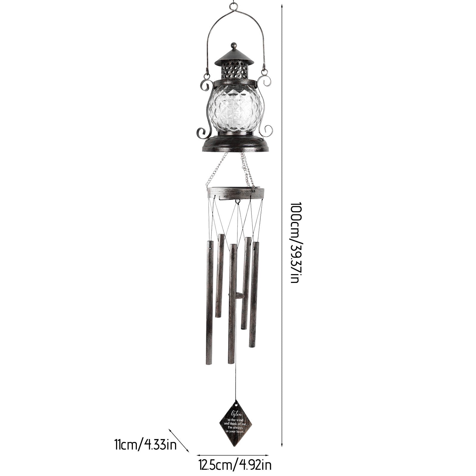Solar Wind Chimes Outdoor,Waterproof Metal Wind Bells,Decorative Garden Chime Lights,Gift for Mom Grandma,Auto On/Off,Solar Powered,No Wiring Needed,Romantic Ambiance Holiday Gifts