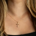 thumbnail image 2 of 14K Yellow Gold Textured Sacred Cross Pendant Necklace (Pendant with 20" chain), 2 of 3