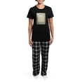 thumbnail image 4 of CafePress - Vintage Blue Roses Frame Pajamas - Women's Short Sleeve Print T-Shirt and Pants Dark Cotton Pajama Set, 4 of 7