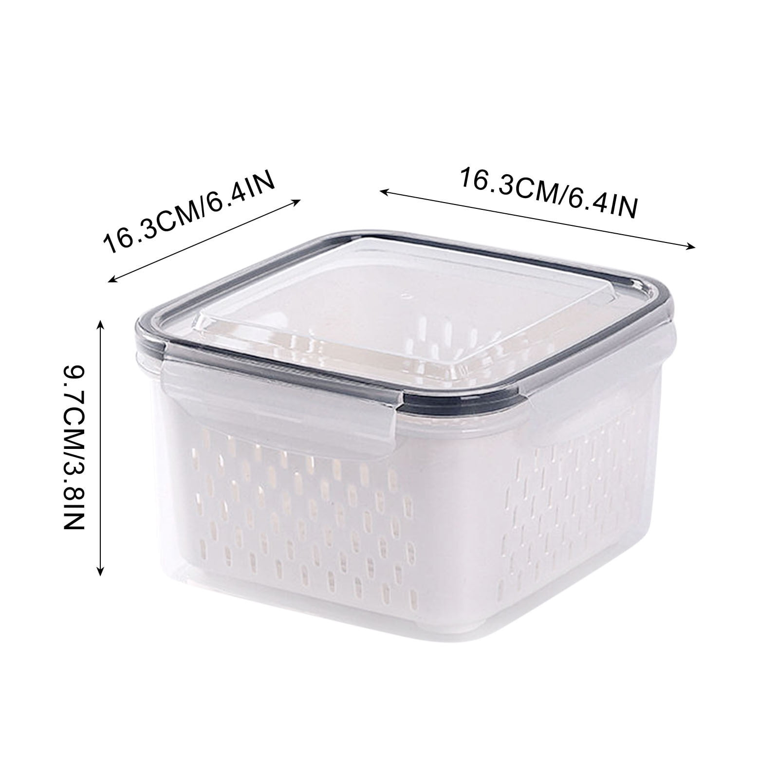 Bwiyojiz Home, Garden & Tools Kitchen Dining Entertaining Count 3pcs Fruit Vegetable Storage Containers for Fridge Draining Fresh 3 in 1 Produce Large Organizer Bins, Gifts for Sister, White