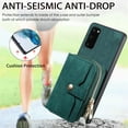 thumbnail image 4 of Allytech Galaxy S20 Plus Wallet Case with Crossbody Strap, Vintage PU Leather Large Zipper Pocket Cards Slots Stand Shockproof Wallet Case Cover for Samsung Galaxy S20 Plus - Green, 4 of 9