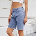 thumbnail image 6 of Women's Jean Shorts High Rise High Waisted Casual Button Pocket Denim Shorts, 6 of 8