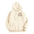 thumbnail image 4 of YDFCWXW Women's Halloween Sweatshirt Hoodie Ghost Long Sleeve Spooky Season Hoodie Sweatshirts Loose Fit Tops With Pockets (Beige, S), 4 of 5