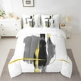 thumbnail image 2 of Erosebridal Gray White Ombre Bedding Sets Twin Size,Modern Minimalism Art Comforter Sets with Sheets,Oil Painting Style Bed in a Bag Twin Size,Lightweight Bedroom Decor Reversible,7-Piece, 2 of 7