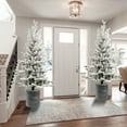 thumbnail image 6 of Christmas Trees 2FT Flocked Christmas Tree with Pot Base, 30 Warm White LED Lights, 189 Tips, PE+PVC Branches with 3 Pine Cones – Small Prelit Holiday Tree for Tabletop, Entryway, or Home Decor,Artif, 6 of 18