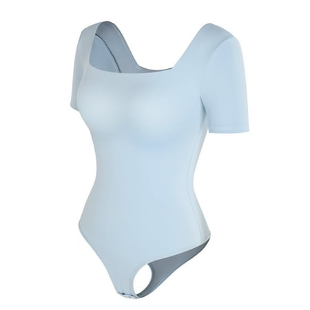 Sexy Seamless Bodysuit Push Up Bodyshaper Bra Invisible Shapewear Square Neck Short Sleeve Lingerie Colombianas