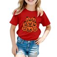 thumbnail image 5 of NIEWTR Kid's Short Sleeved Halloween Bow Print T Shirt For Boys and Girls Fall Tee Dailywear Halloween T-Shirt,, 5 of 6
