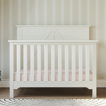 UPC: 0849801010678 | Woodland™ 4-in-1 Convertible Baby Crib in Brushed Cotton by Forever Eclectic™ – Adjustable Mattress Heights