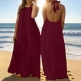 thumbnail image 5 of Taqqpue Women Summer Casual Sleeveless Maxi Dress 2026 Crewneck Loose Beach Travel Vacation Long Sundress Solid Color Plus Size Halter Dress for Women, 5 of 8
