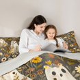 thumbnail image 4 of Feelyou Boho Ghost Full Size Bedding Sets, Hippie Wildflower Groovy Full Size Bed in a Bag, Gray Yellow, Gray Reversible, 7 Pieces, 4 of 7