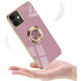 thumbnail image 5 of for Rose Gold iPhone 11 Case for Women Girls Kickstand Ring Holder 360 TPU Rotation Rings Cases with Stand Glitter Plating Edge Work with Magnetic Mount Slim Luxury Case Girly Cover Case White, 5 of 18
