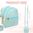 thumbnail image 2 of Uxcell Mini Backpack Cute Cosmetic Bag for Women, PU Leather Crossbody Bag with Lanyard Blue, 2 of 7