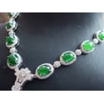 thumbnail image 2 of Icy Green Silver 925 Certified Burma 100% Natural A JADE Jadeite pendant Cabochon Flower Necklace 668111 TN, 2 of 10