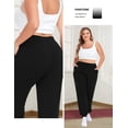 thumbnail image 3 of Plus Size Sweatpants for Women Drawstring Jogger Pants Loose Fit Elastic Waist Workout Lounge Pants with Pockets,1X-5X, 3 of 7