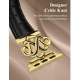 thumbnail image 3 of Wearlizer Slim Leather Band Compatible with Apple Watch Band 38/40/41/42/44/45/46/49mm Women, Celtic Knot Design Strap for iWatch Series 10 9 8 Ultra SE 7 6 5 4 3 2 1, 3 of 6