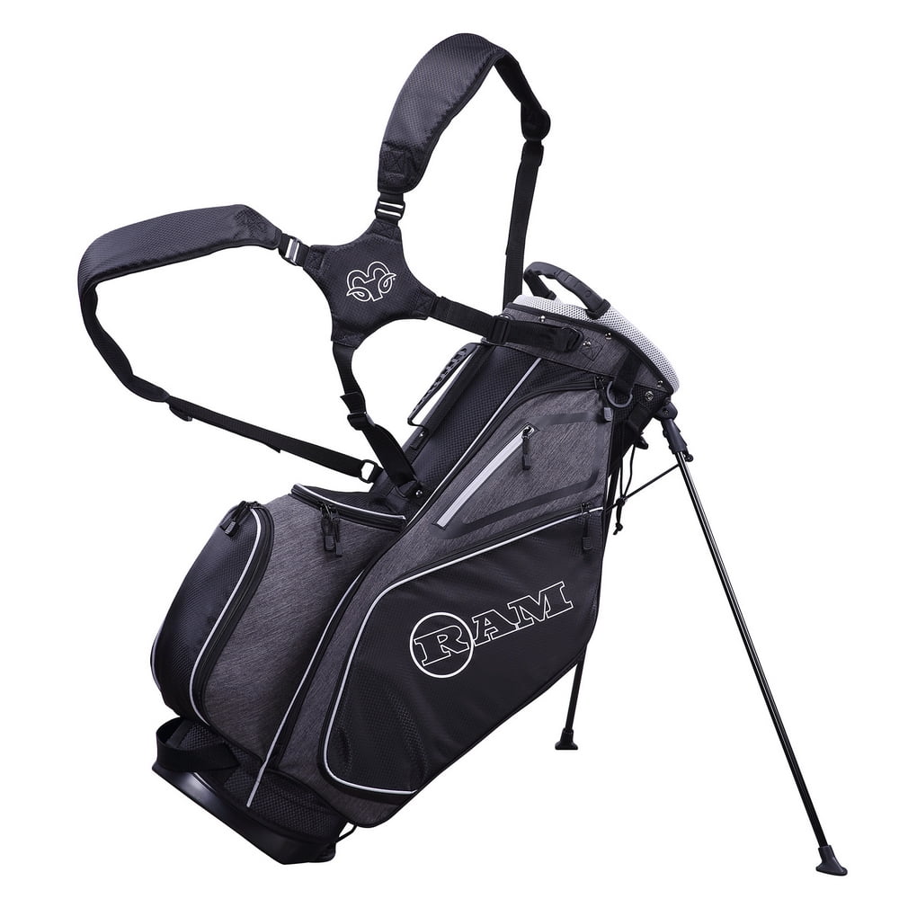 Ram Golf Premium Tour Stand/Carry Bag Black/Silver