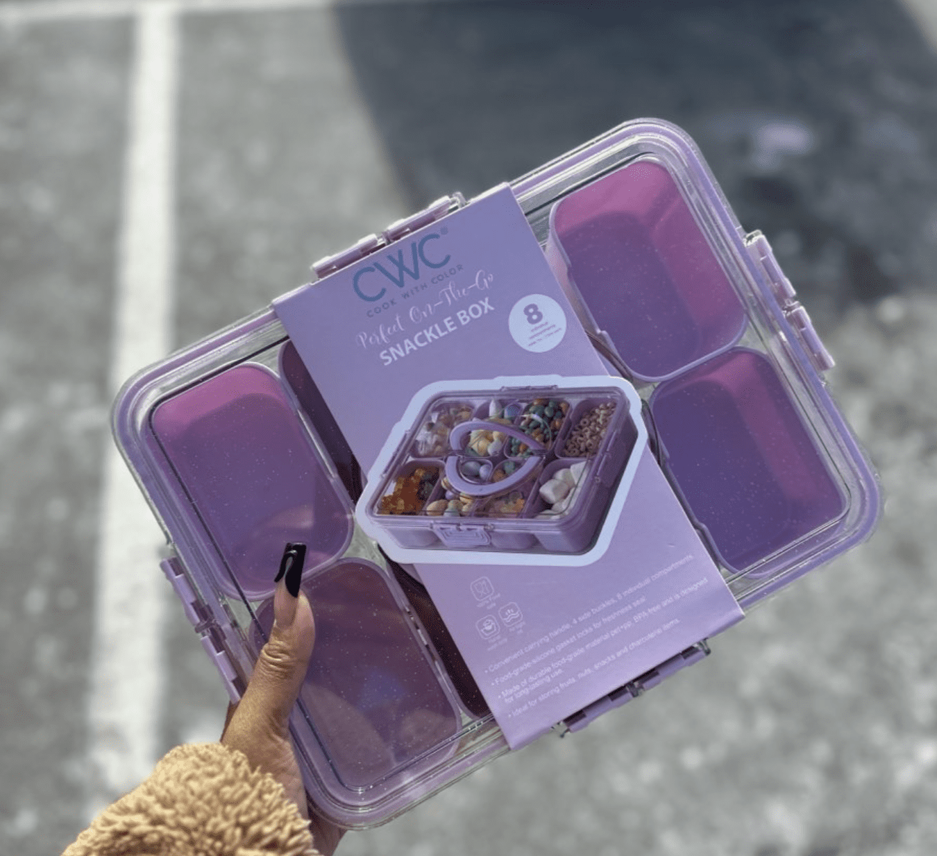Cook With Color Sparkle Snack Box Food Storage Container - Purple