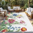 thumbnail image 3 of Outdoor Rug 5x7 ft Boho Floral Print Waterproof Outdoor Patio Rug Mat Non Slip Outside Area Rugs Carpet for RV,Camping,Porch,Deck,Pool,Balconybackyard,Peony Strawberry, 3 of 9