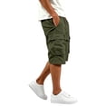 thumbnail image 7 of Gym Mens Shorts Solid Color Elastic Waist Casual Cargo Pants with Multiple Pockets Shorts, 7 of 7