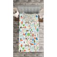 thumbnail image 3 of Ambesonne Fitness Quilted Bedspread Set 2 Pcs, Sports Racket Water Bike, Twin Size, Multicolor, 3 of 3