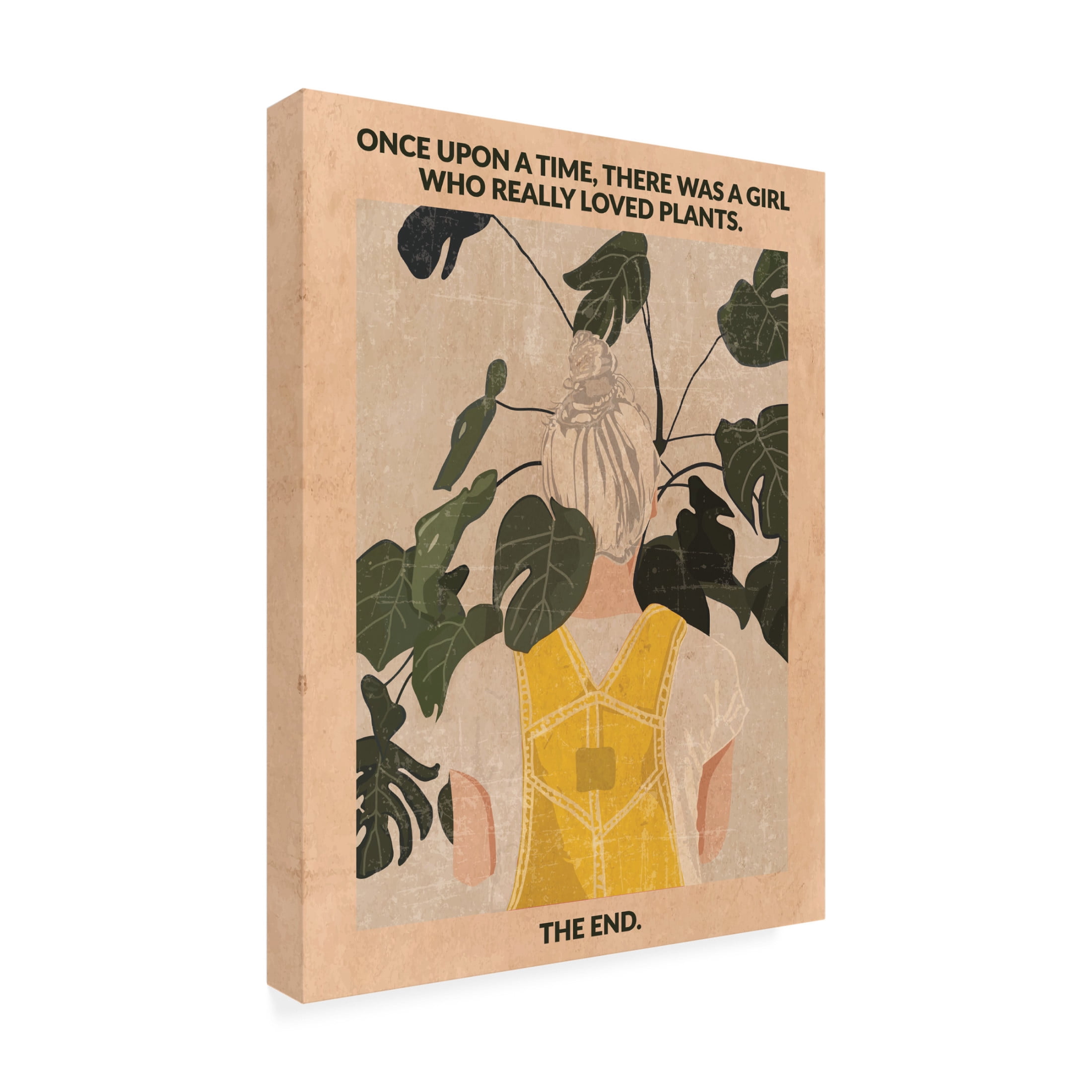 Trademark Fine Art Jon Downer  Plant Girl grey:vintage Canvas Wall Art