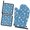 Baseballs and Helmets, variant on Baseballs and Words Blue Pattern Oven Mitts and Pot Holder Sets 2 Pcs for Kitchen Baking, Cooking and Grilling, Heat Resistant Up To 392 °F