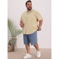 thumbnail image 2 of DARING DIVA Men's Big & Tall Summer Beach Camp Collar Short Sleeve Shirt 4XL Beige, 2 of 7