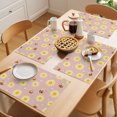 thumbnail image 5 of Cute Bees Sunflowers Placemats Set of 6 Yellow Floral Pink Farmhouse Place Mats Indoor Wipeable Table Mats Washable Cloth Dining Table Placemats for Kitchen Holiday Party Home Decor 13x19 Inch, 5 of 9