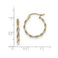 thumbnail image 2 of FB Jewels 10K Two Tone Color Gold Polished 1.8mm Twisted Hoop Earrings, 2 of 2