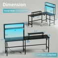 thumbnail image 4 of HLDIRECT L Shaped Gaming Desk with LED & Power Outlet, 67 inch Reversible Computer Desk with Shelves and Monitor Stand, 4 of 8