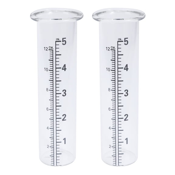 2Pcs Clear Capacity Glass Rain Gauge Replacement Tube Outdoor Garden Yard Home Suitable for Decorating Yard and Outdoor