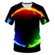 thumbnail image 1 of 2021 Flame Boy's kids T-shirt moda de verano de manga corta para niñas 3D cuello redondo tops Color elemento camisa de moda para niños T-shirt11T Gao Jinjia LED, 1 of 2